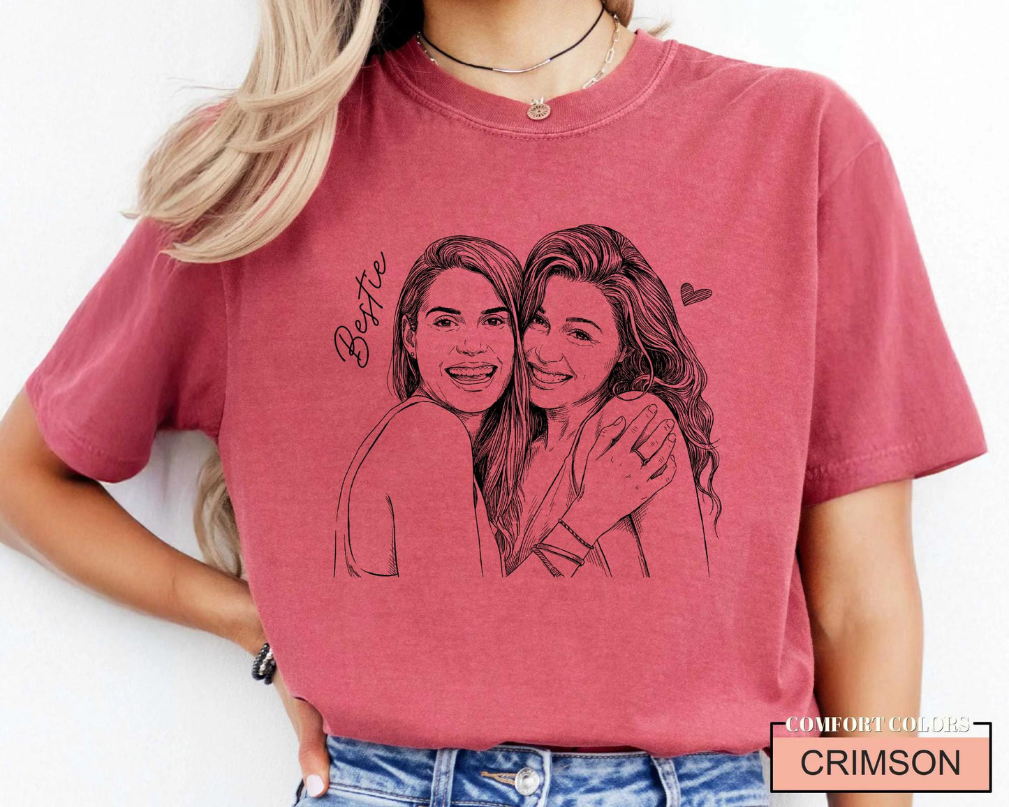 Personalized Besties Photo Shirt, Custom Best Friend Picture Tee