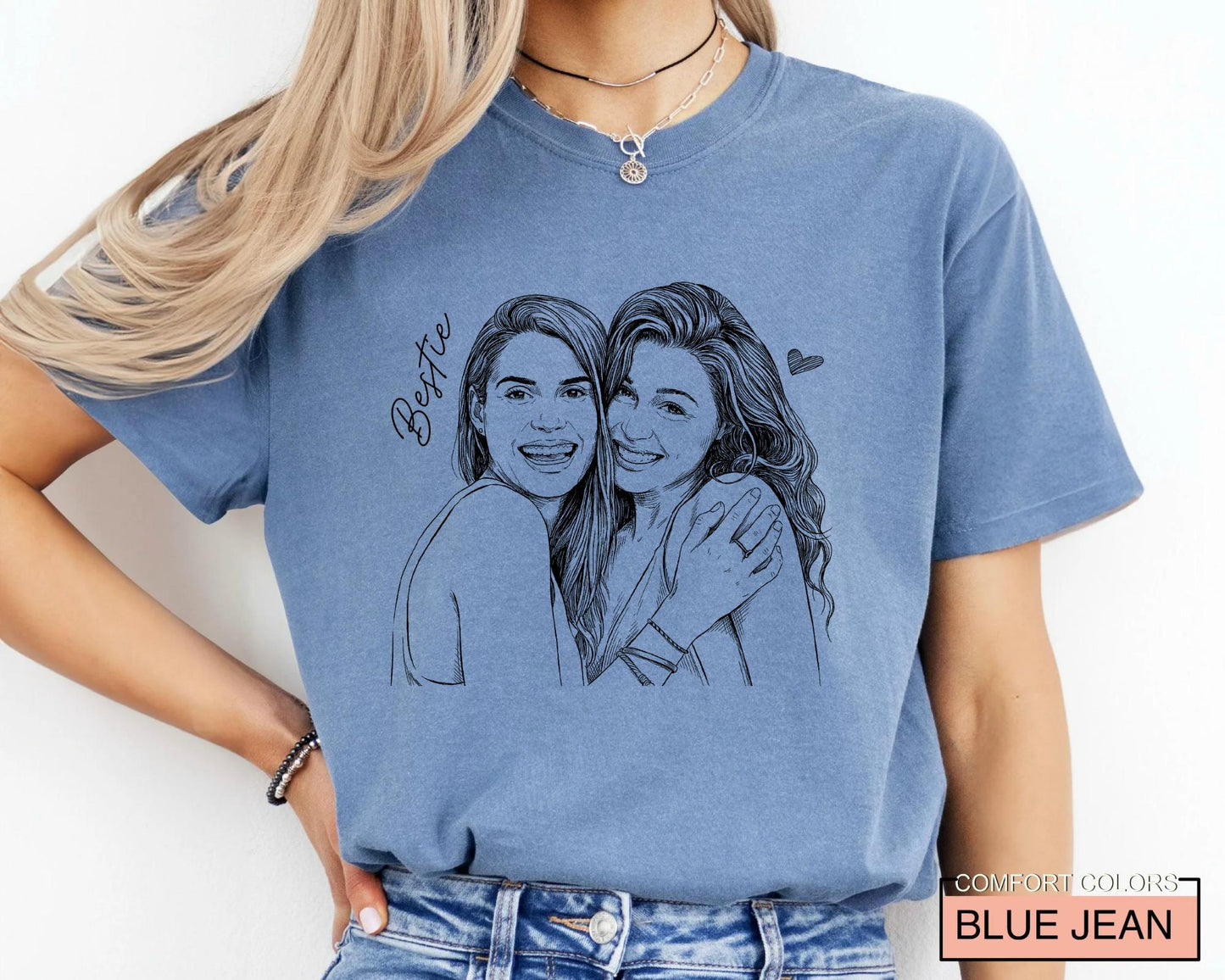 Personalized Besties Photo Shirt, Custom Best Friend Picture Tee