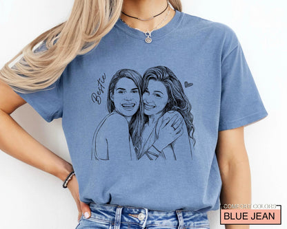 Personalized Besties Photo Shirt, Custom Best Friend Picture Tee