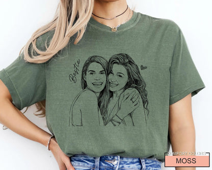 Personalized Besties Photo Shirt, Custom Best Friend Picture Tee