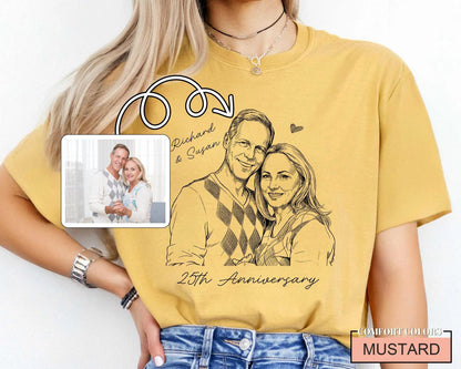 Custom Parents Photo Shirt for Wedding Anniversary, Husband Wife Picture Tee